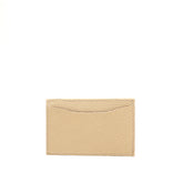 Portacarte in pelle martellata beige con 2 tasche